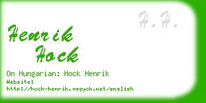 henrik hock business card